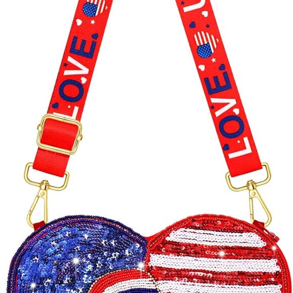 Elegant Beaded Star Purse for July 4th Celebrations - Shoulder Bag Style